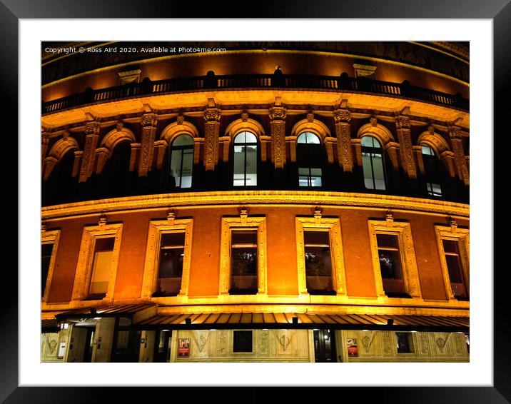 Royal Albert Hall at Night Framed Mounted Print by Ross Aird
