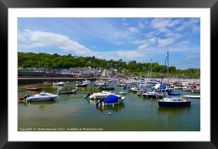 Lyme Regis From The Cobb Framed Mounted Print by Sheila Ramsey