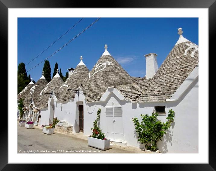 Alberobello Trulli Houses Puglia Framed Mounted Print by Sheila Ramsey