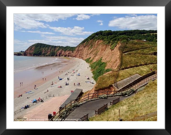The Beach At Sidmouth Framed Mounted Print by Sheila Ramsey