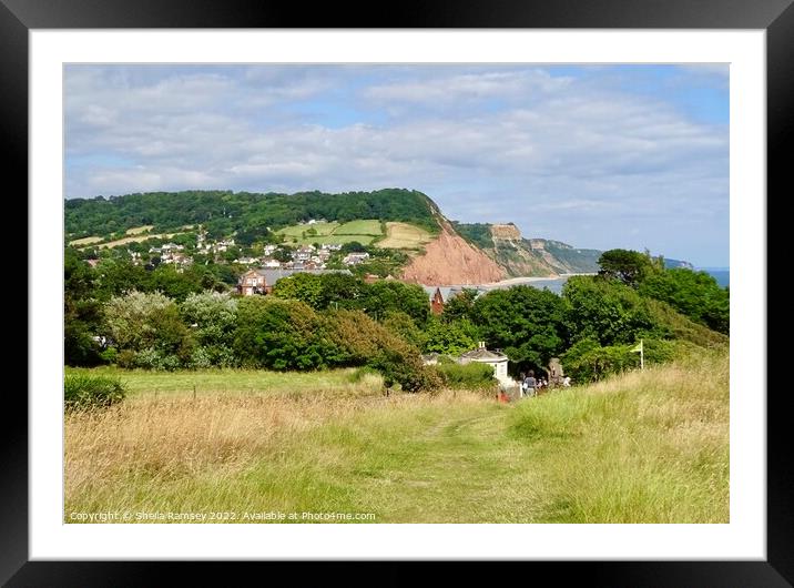 Coast Path To Sidmouth Framed Mounted Print by Sheila Ramsey