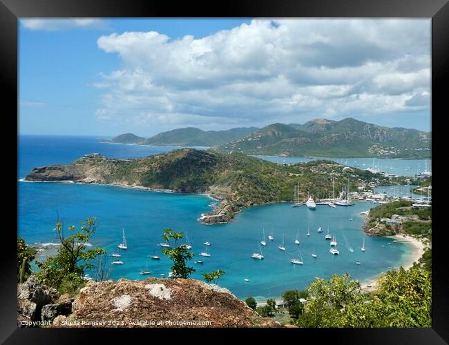 English Harbour Antigua Framed Print by Sheila Ramsey