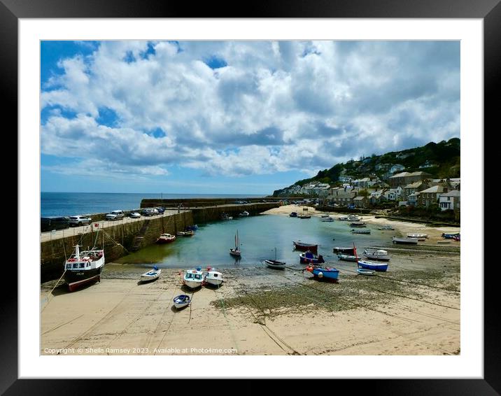 Mousehole Harbour Framed Mounted Print by Sheila Ramsey