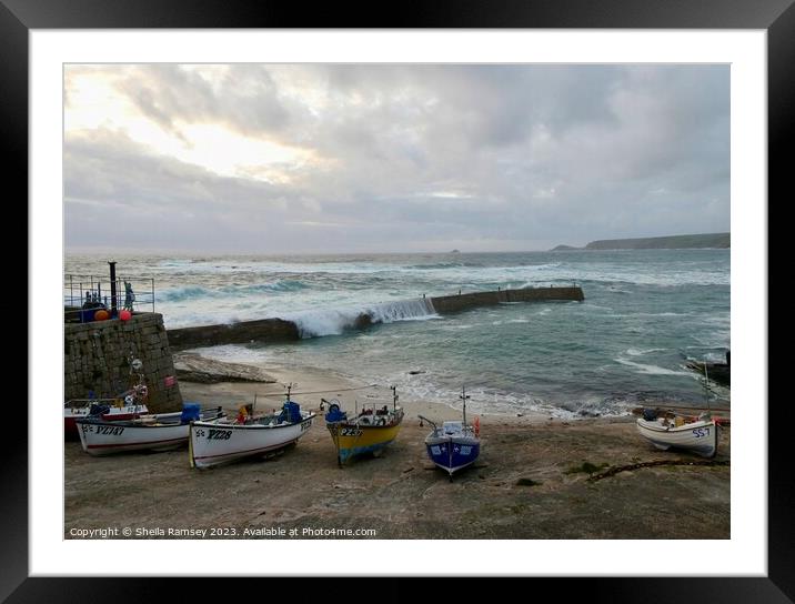 Evening At Sennen Cove Framed Mounted Print by Sheila Ramsey