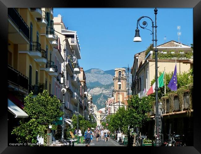 Corso Italia Sorrento  Framed Print by Sheila Ramsey