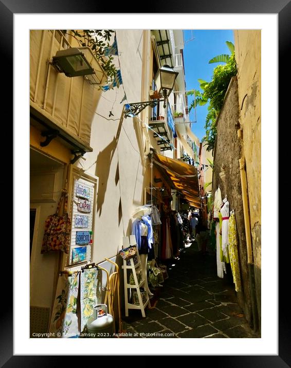 Shopping Street Sorrento Framed Mounted Print by Sheila Ramsey
