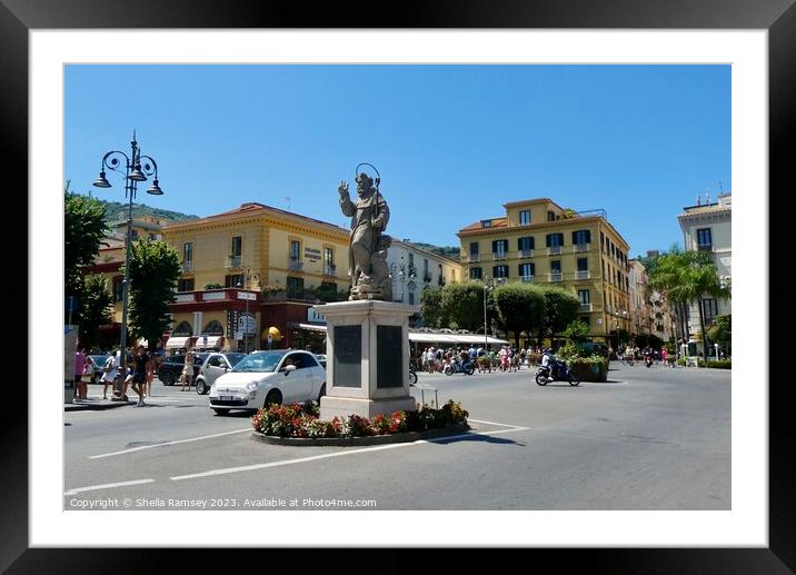 Piazza Tasso Sorrento Framed Mounted Print by Sheila Ramsey