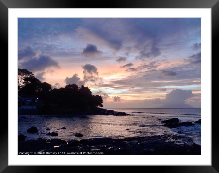 Mahe sunset Framed Mounted Print by Sheila Ramsey