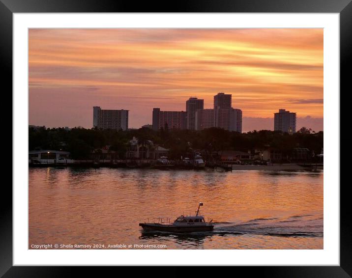 Fort Lauderdale Sunrise Framed Mounted Print by Sheila Ramsey