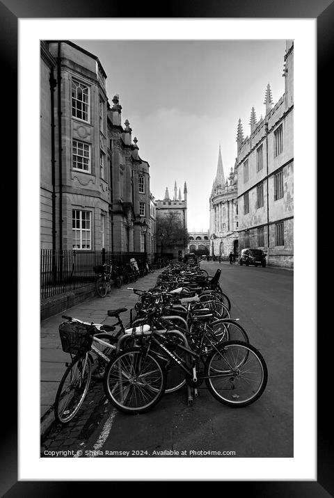 The Bicycles  Of Oxford Framed Mounted Print by Sheila Ramsey