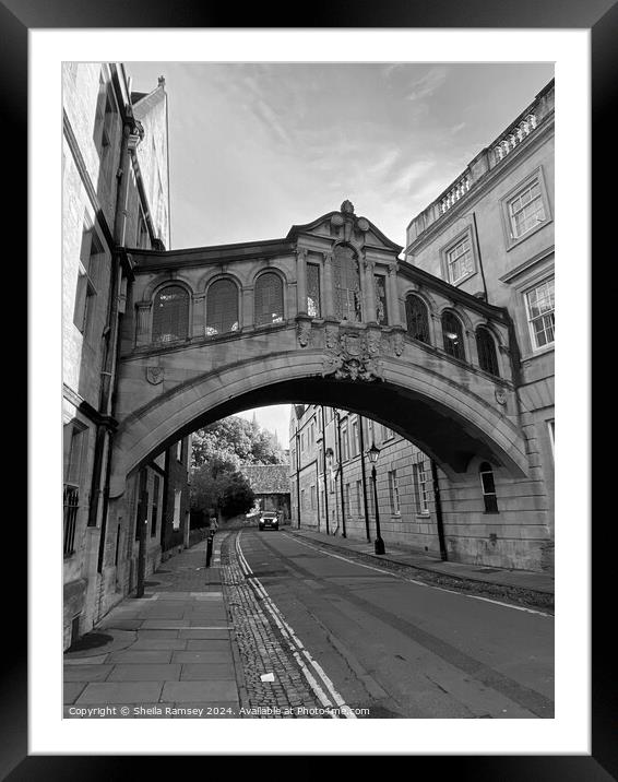 Hertford Bridge Oxford Framed Mounted Print by Sheila Ramsey