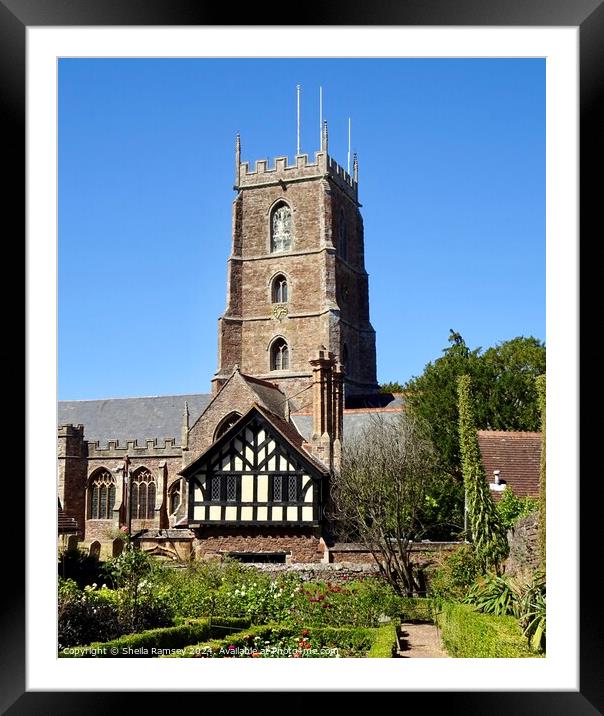 The Church At Dunster Framed Mounted Print by Sheila Ramsey