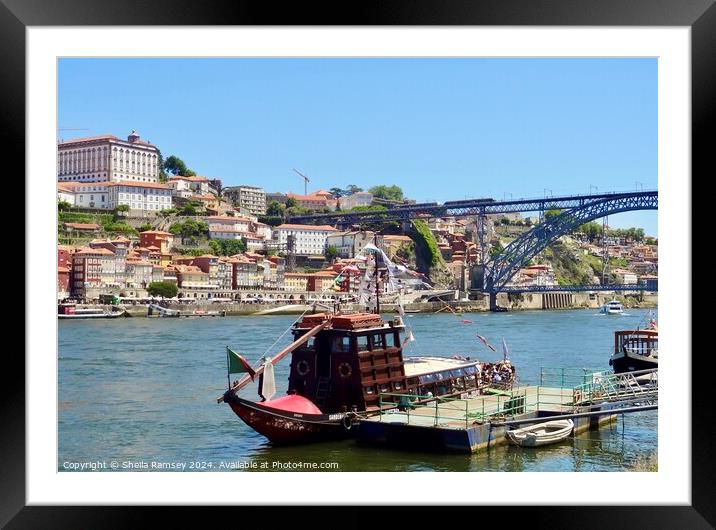 River Douro At Porto Portugal Framed Mounted Print by Sheila Ramsey