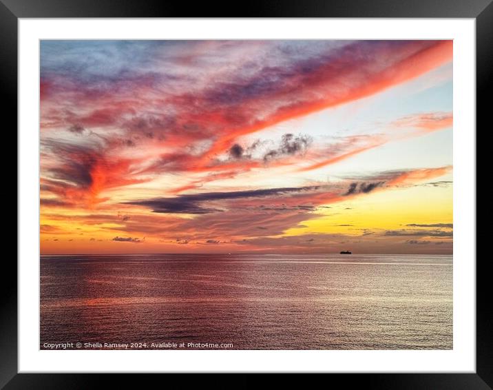 Red Sky At Sunset Framed Mounted Print by Sheila Ramsey