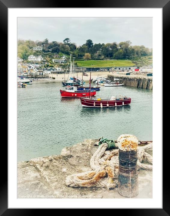 Fishing Harbour Lyme Regis Framed Mounted Print by Sheila Ramsey