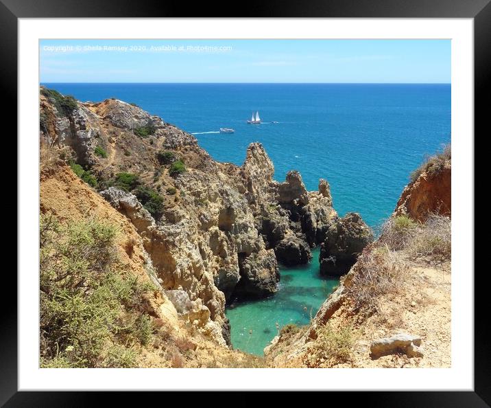 Coastal scenery The Algarve Framed Mounted Print by Sheila Ramsey