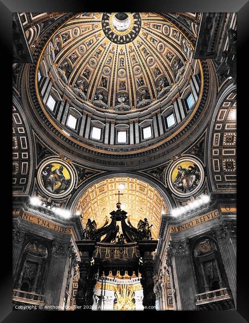 St Peter’s Basilica - Vatican City Framed Print by Anthony Goehler