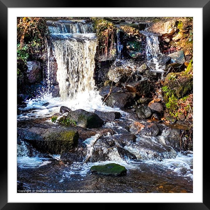 Majestic Rivelin Waterfall Framed Mounted Print by Stephen Hollin