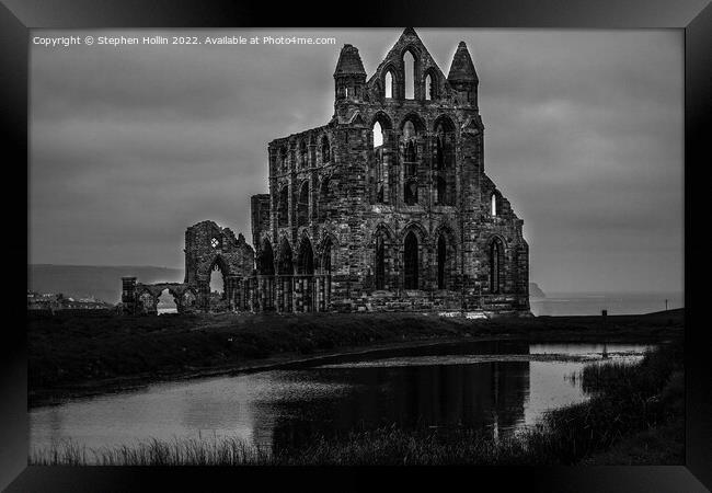 Majestic ruins overlooking the water Framed Print by Stephen Hollin