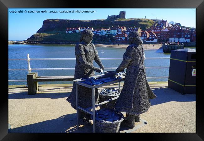 Majestic Tribute to Whitby Fishermen Framed Print by Stephen Hollin