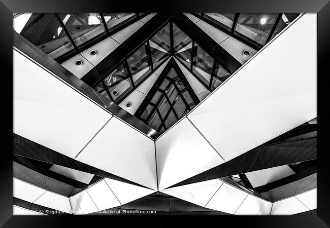 Abstract Monochrome Gherkin of London Framed Print by Stephen Bailey