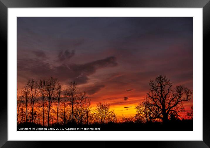English sunset Framed Mounted Print by Stephen Bailey