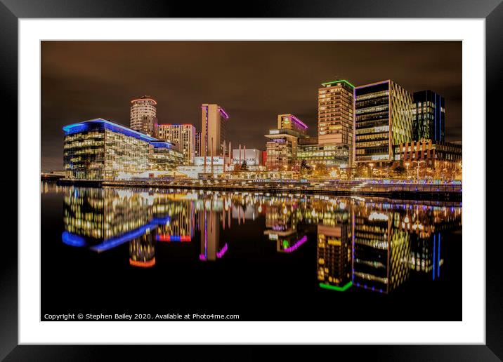 Salford Quays Framed Mounted Print by Stephen Bailey