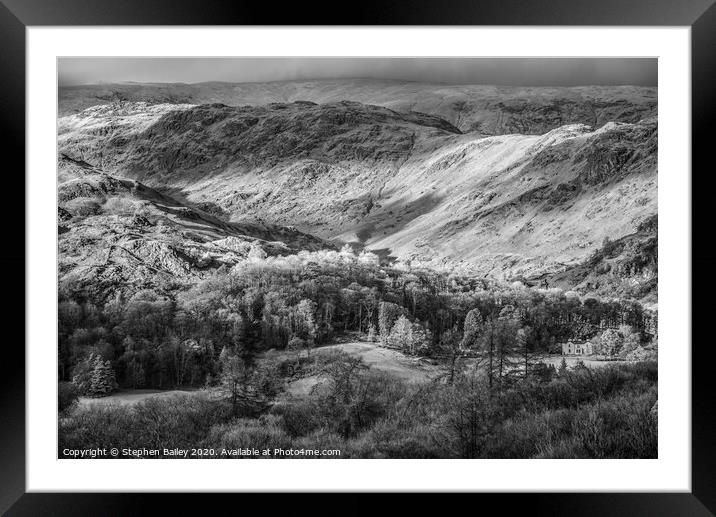 Infra-red Mountains Framed Mounted Print by Stephen Bailey