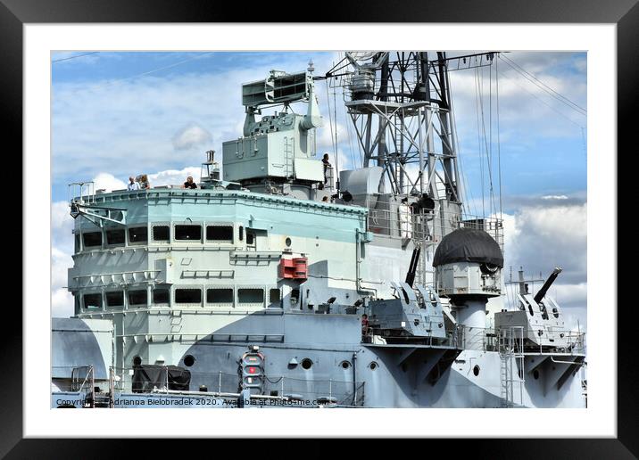Part of HMS Belfast London Framed Mounted Print by Adrianna Bielobradek