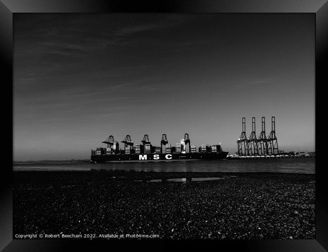 MSC Diletta docked at Felixstowe Suffolk Framed Print by Robert Beecham