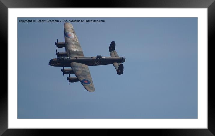 Lanchester bomber flying over Felixstowe Framed Mounted Print by Robert Beecham
