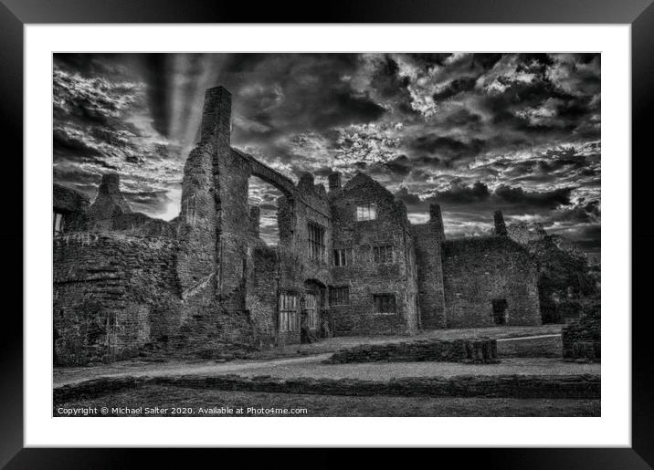 Neath Abbey at Night Framed Mounted Print by Michael W Salter