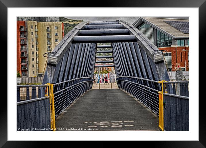 Swansea Marina Bridge Framed Mounted Print by Michael W Salter