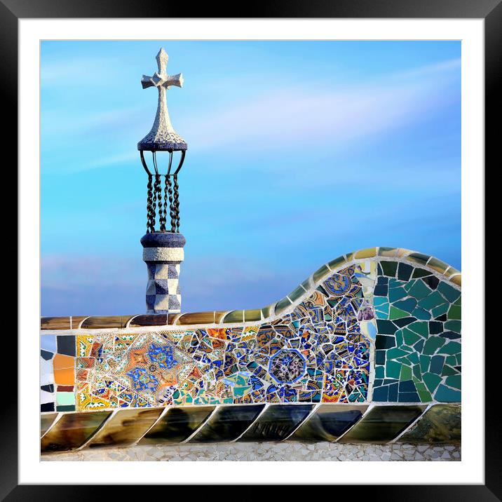 Gaudi's Park Guell, Barcelona Framed Mounted Print by JM Ardevol