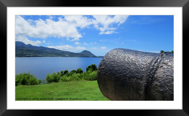 Fort View from a Cannon in Dominica  Framed Mounted Print by Karen Noble