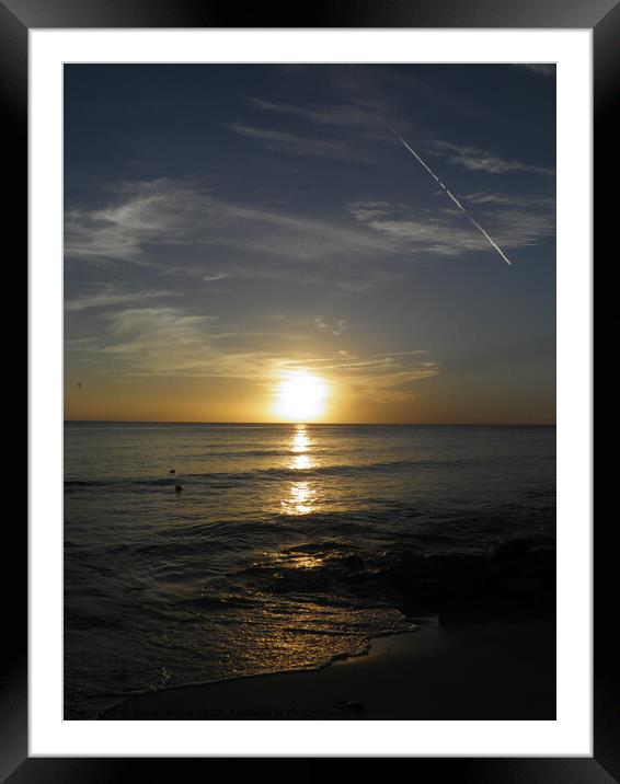 Caribbean Sundowners in Dominican Republic  Framed Mounted Print by Karen Noble