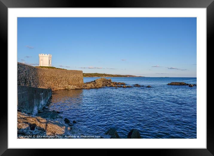 Watch Tower, Marazion seascape, Cornwall  Framed Mounted Print by Rika Hodgson