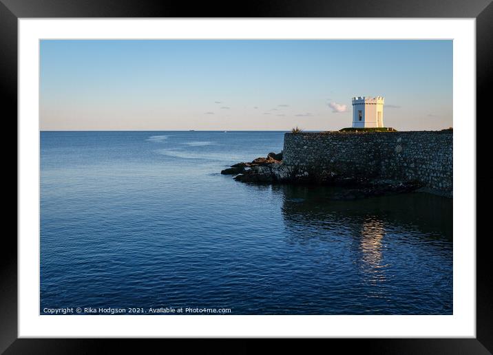 White Watch Tower, Marazion, Cornwall Seascape  Framed Mounted Print by Rika Hodgson