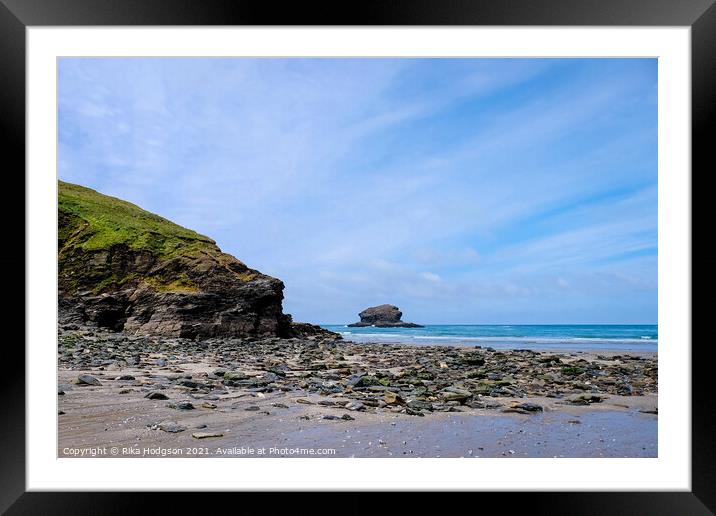 Portreath Beach, Cornwall, England Framed Mounted Print by Rika Hodgson