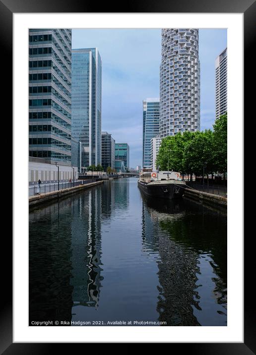 Architecture in Canary Wharf, London, UK Framed Mounted Print by Rika Hodgson