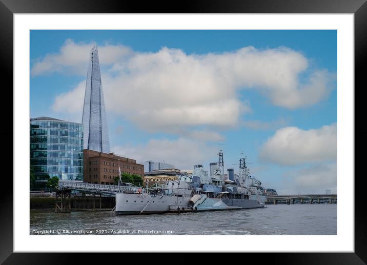 WW2 Battle Ship, The Shard, London, UK Framed Mounted Print by Rika Hodgson