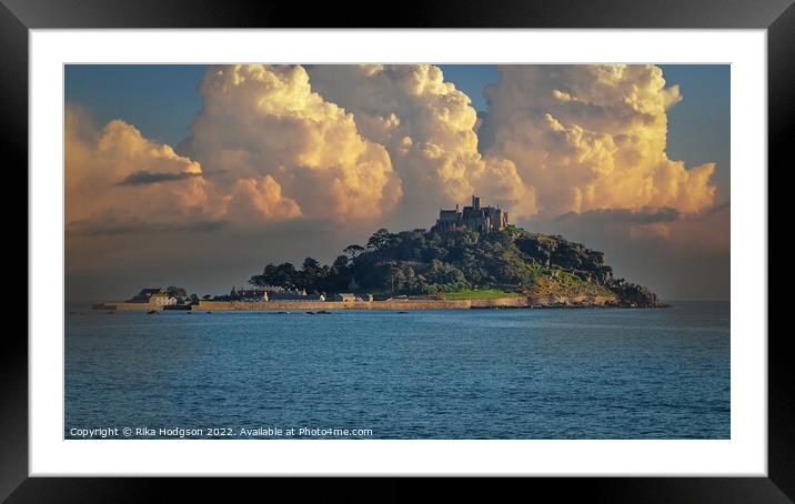 Sunset, St Michael's Mount, Marazion, Cornwall, UK Framed Mounted Print by Rika Hodgson