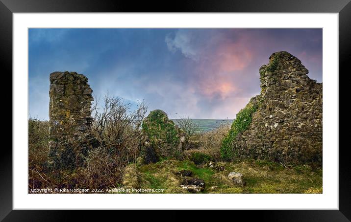 Remains of a Dilapidated Mine, Landscape, Cornwall, England Framed Mounted Print by Rika Hodgson