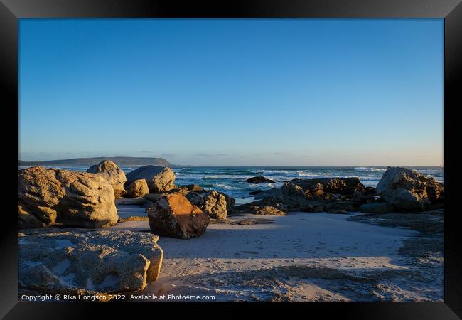 Ocean and Rocks, Noordhoek, Cape Town,SA Framed Print by Rika Hodgson