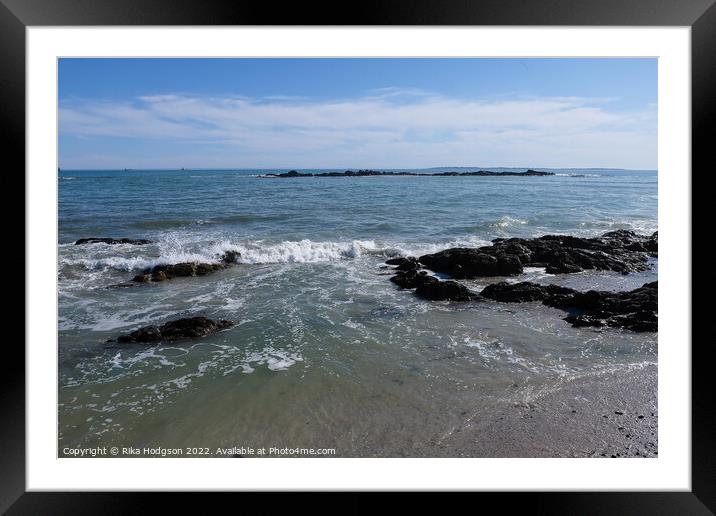 Blaauwberg Beach, Robbin Island, Seascape, South Africa  Framed Mounted Print by Rika Hodgson