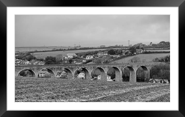 The Angarrack Viaduct, Hayle, Cornwall, England Framed Mounted Print by Rika Hodgson