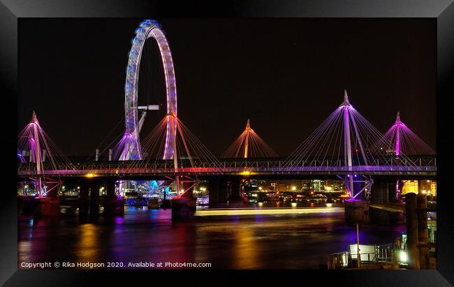London Eye and Golden Jubilee Bridges, London Framed Print by Rika Hodgson