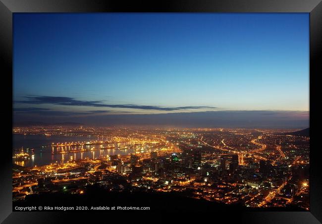 Sunrise over the Peninsula of Cape Town, South Africa Framed Print by Rika Hodgson