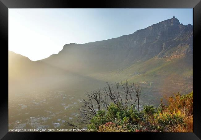 Misty Table Mountain, Cape Town, South Africa Framed Print by Rika Hodgson