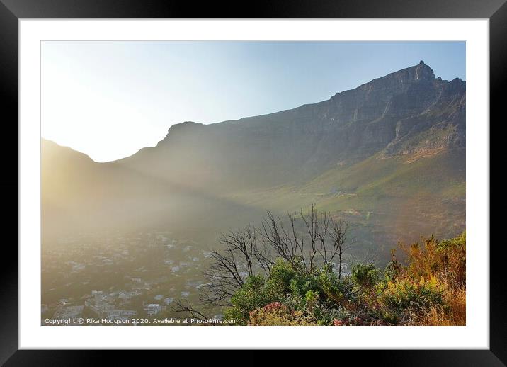 Misty Table Mountain, Cape Town, South Africa Framed Mounted Print by Rika Hodgson